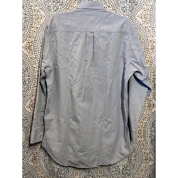 CHAPS RALPH LAUREN Mens Button Down Oxford Shirt Size 15.5 Light Blue Crown Logo - Picture 2 of 10